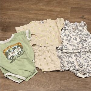 Baby Clothing Set - Green, Beige, White